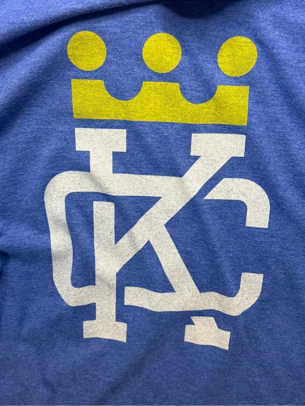 Bella Canvas Kansas City Royals KC Crown Blue Lightweight Hoodie XL Vintage Look